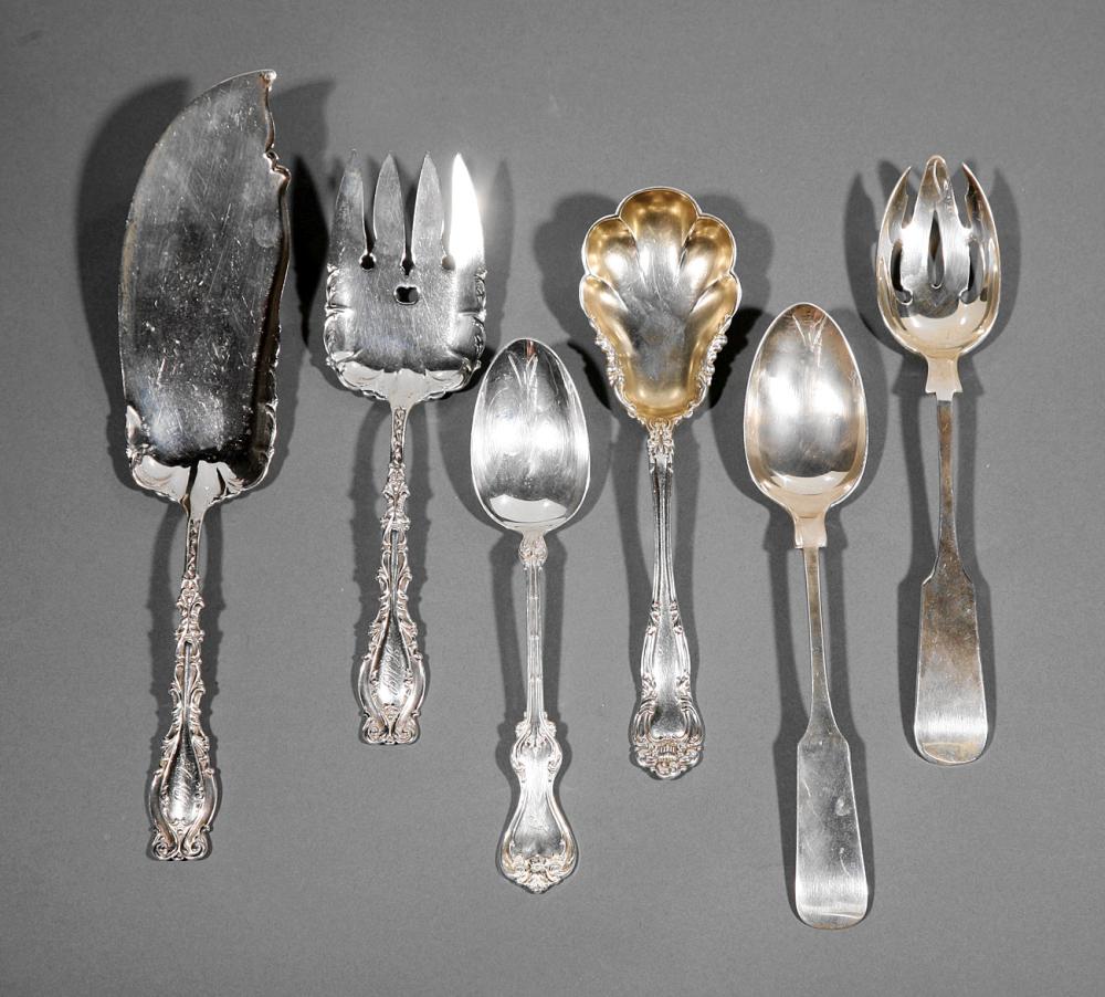 Appraisal: Group of American Victorian Sterling Silver Serving Pieces incl a