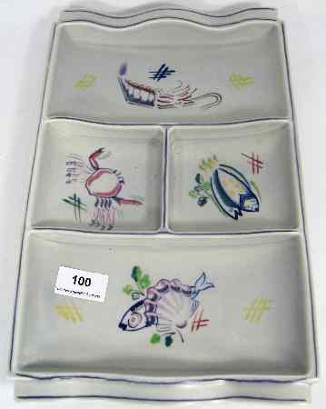 Appraisal: Poole Pottery Tray Decorated with Various Sea Fish Crabs on