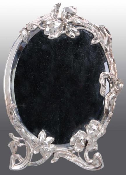 Appraisal: Sterling Framed Beveled Vanity Mirror Description Unmarked Condition Excellent Size