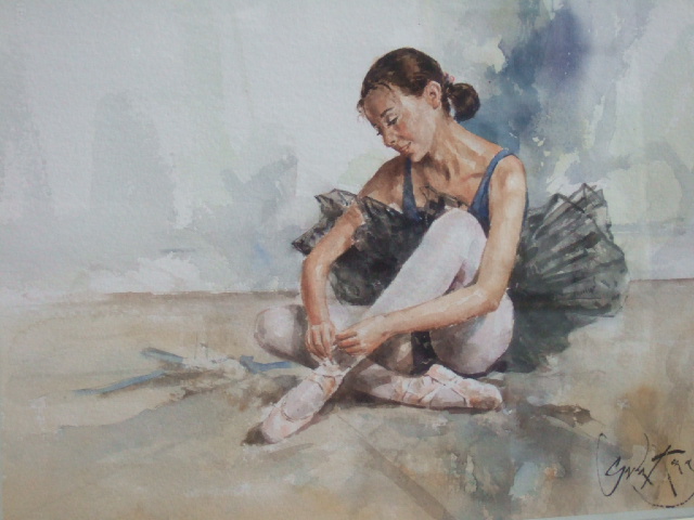 Appraisal: Gordon King b Seated ballerina watercolour signed cm x cm