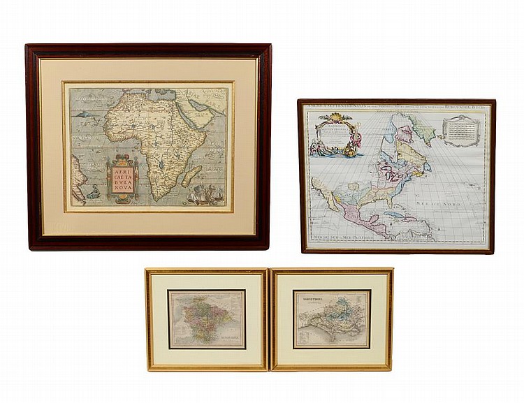 Appraisal: FOUR EUROPEAN MAPSComprising a pair of the English Counties Devonshire