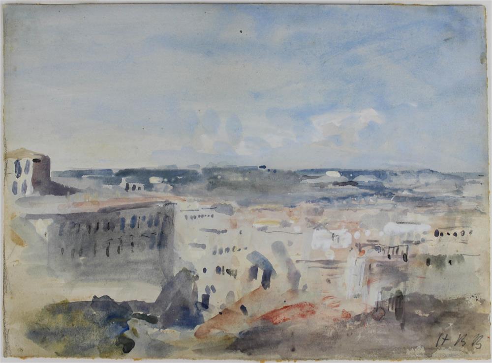 Appraisal: HERCULES BRABAZON BRABAZON BRITISH - MEDITERRANEAN CITYSCAPE Watercolor x in