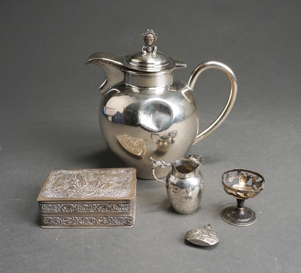 Appraisal: Collection of Mostly Continental Silver Articles Including a -silver pitcher