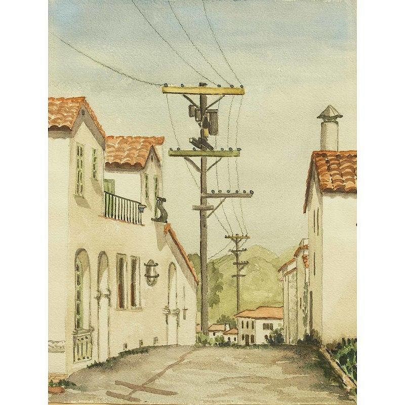 Appraisal: Helen Reynolds Painting Framed watercolor on paper street scene by