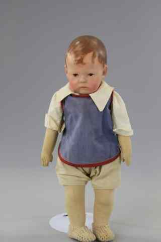 Appraisal: DOLL I KATHE KRUSE BOY Early face boy with painted