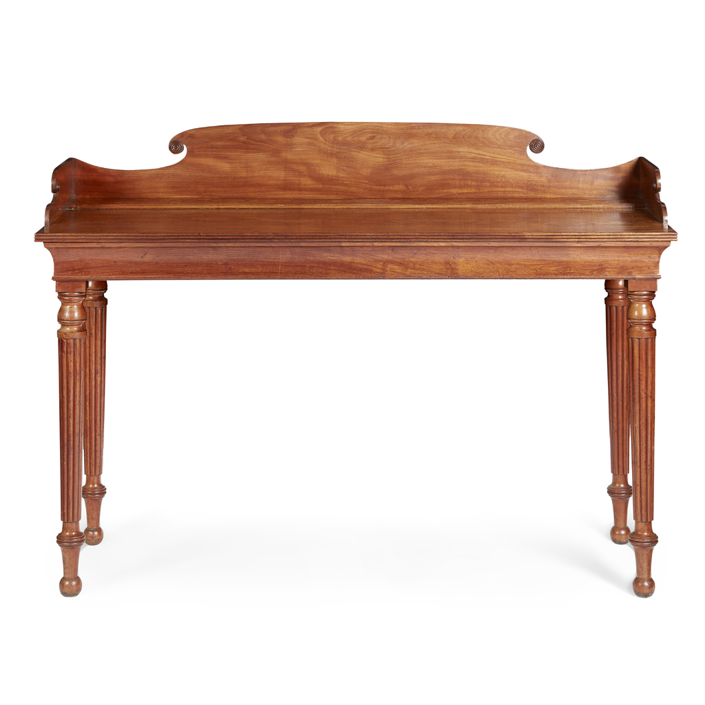 Appraisal: IRISH REGENCY MAHOGANY SERVING TABLE BY GILLINGTONS OF DUBLIN EARLY