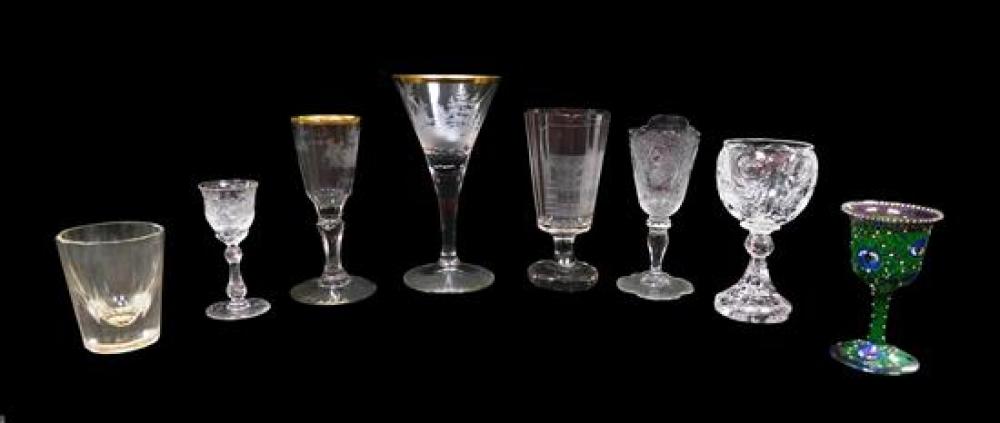 Appraisal: GLASS Eight pieces of European glass th and th C