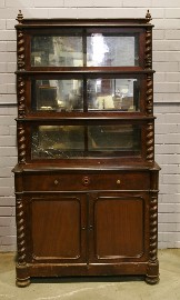 Appraisal: A th century North European mahogany secretaire bookcase cm wide