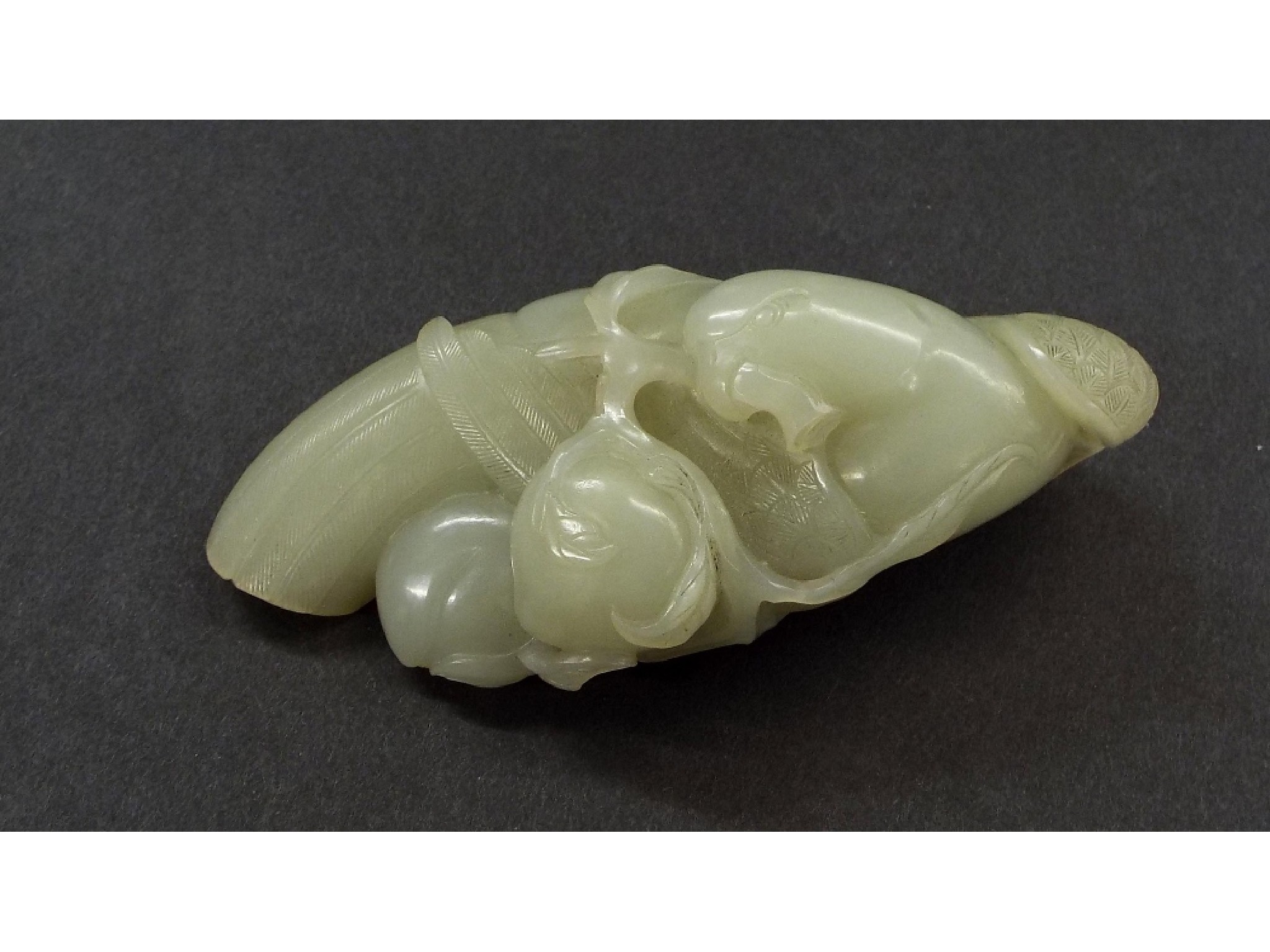 Appraisal: Good Chinese pale celadon jade carved in the form of