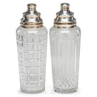 Appraisal: HAWKES CUT CRYSTAL AND STERLING COCKTAIL SHAKERS Two One with