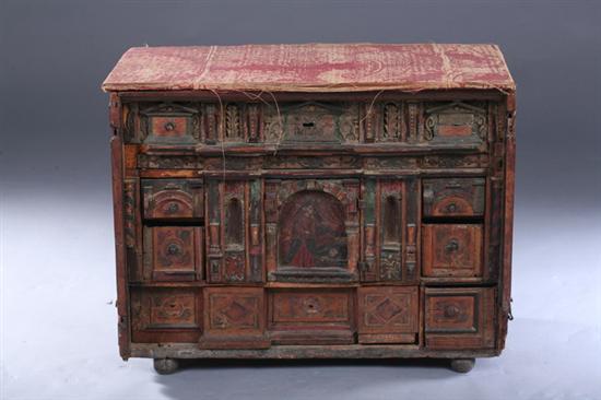 Appraisal: ITALIAN PARQUETRY INLAID AND POLYCHROME DECORATED JEWEL CABINET th century