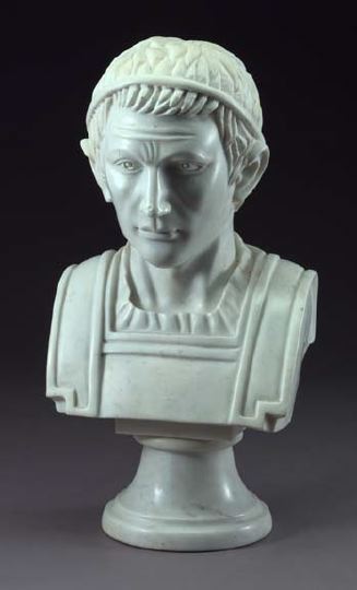 Appraisal: Large Carved Carrara Marble Bust of Augustus Caesar after the