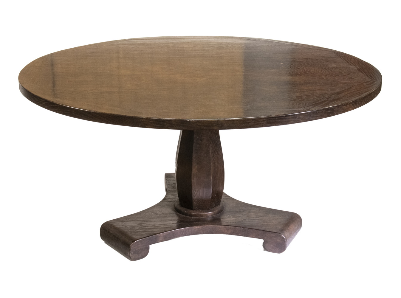 Appraisal: OAK DINING TABLE Round Contemporary Dining Table thick top with