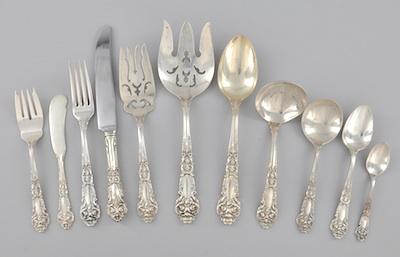 Appraisal: A Sterling Silver Dinner Service For Eight in French Renaissance