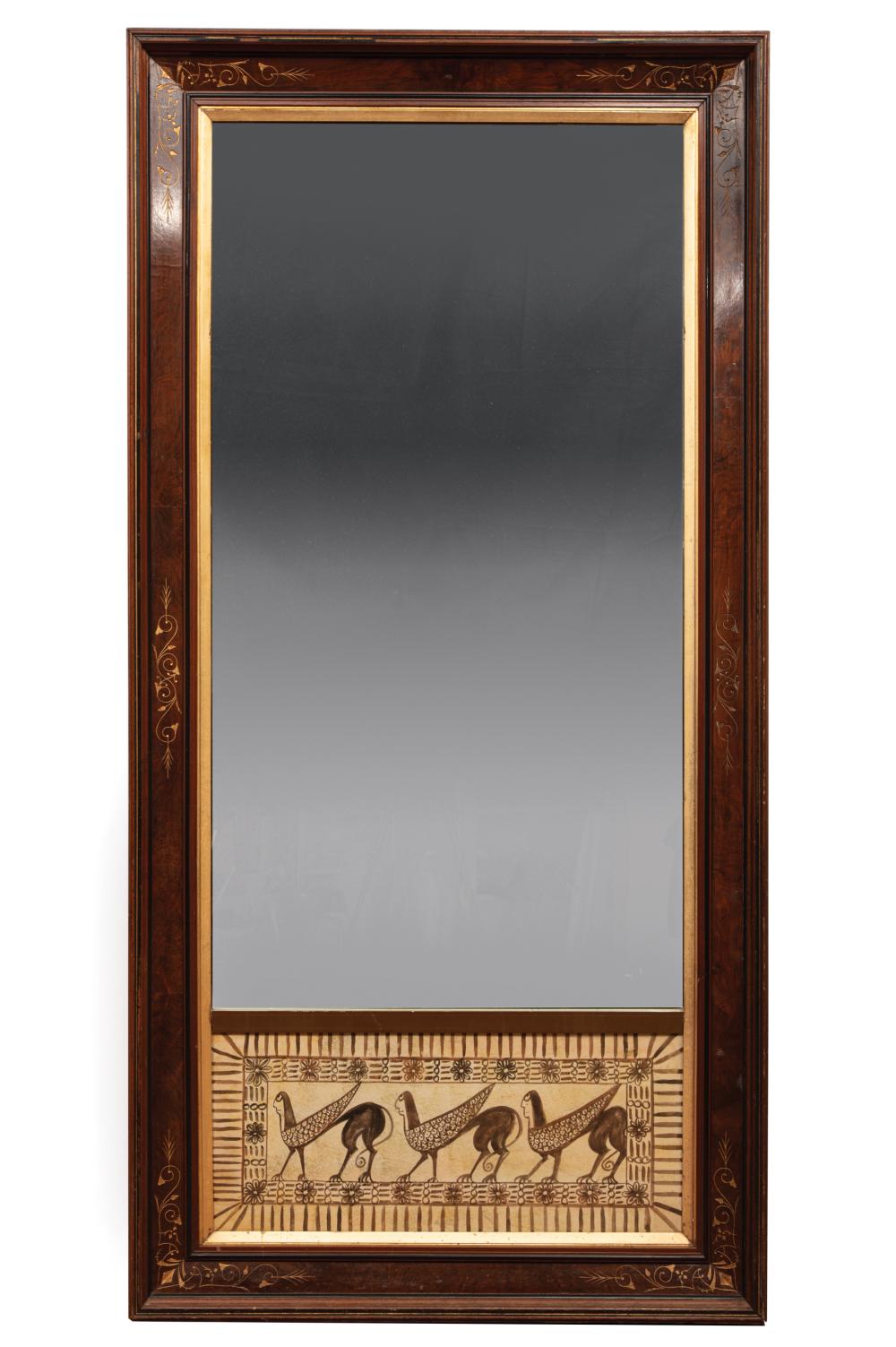 Appraisal: American Renaissance Parcel Gilt and Burl Walnut Mirror late th