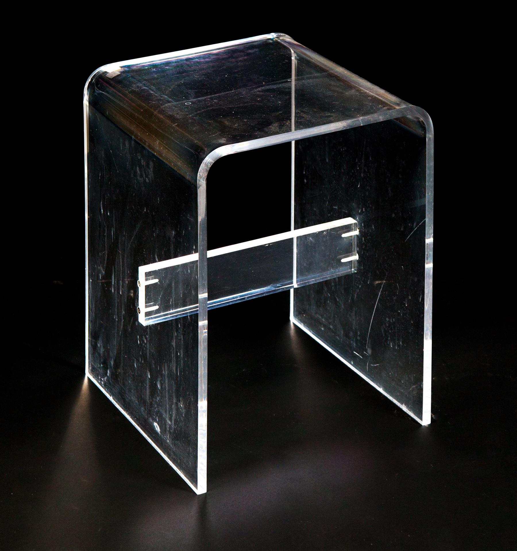 Appraisal: AMERICAN LUCITE SIDE TABLE Mid th century Simple form with