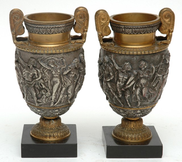 Appraisal: A PAIR OF TH CENTURY FRENCH SILVER PLATE AND GILT