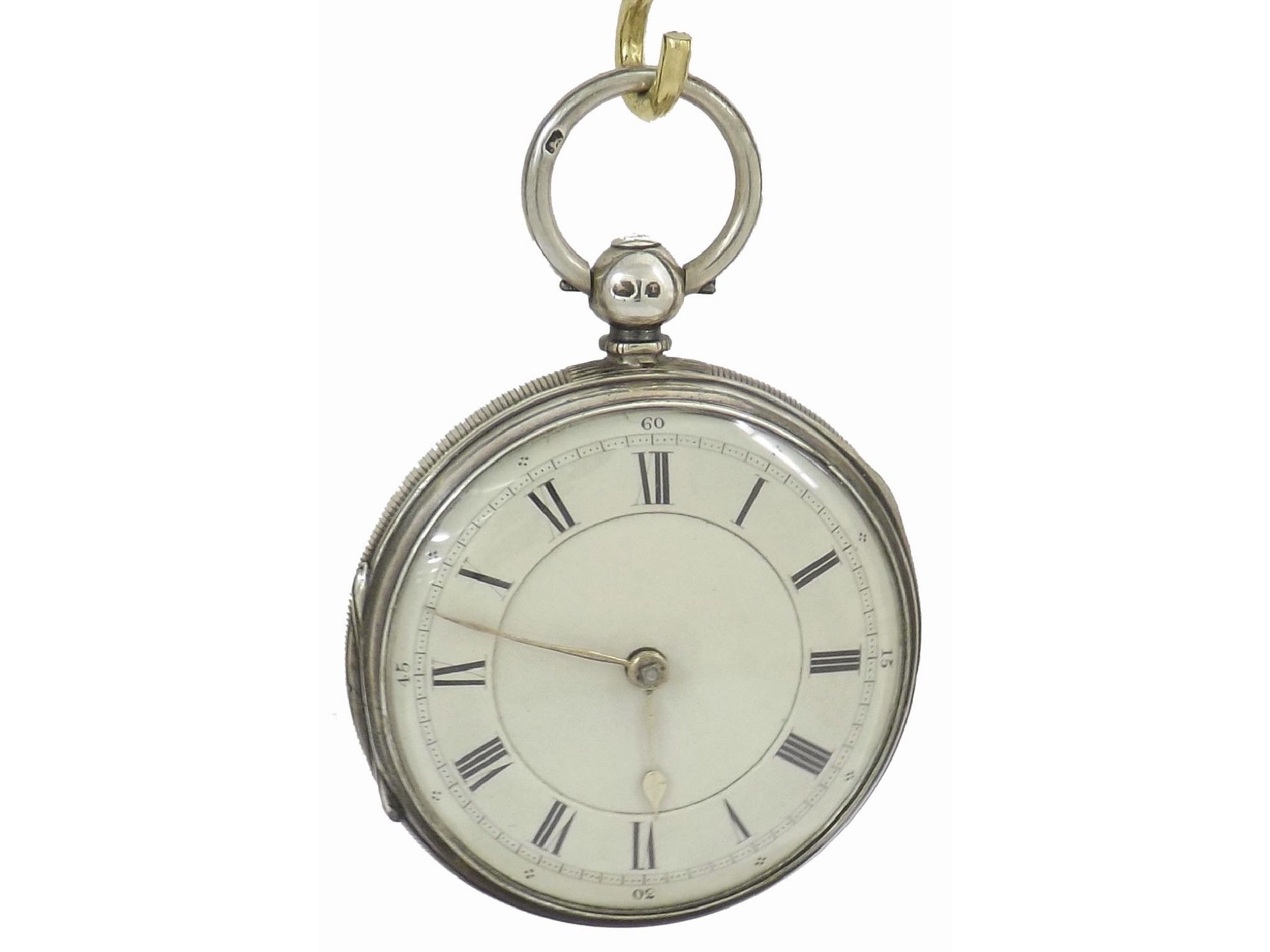 Appraisal: Small silver fusee lever pocket watch Chester unsigned movement no