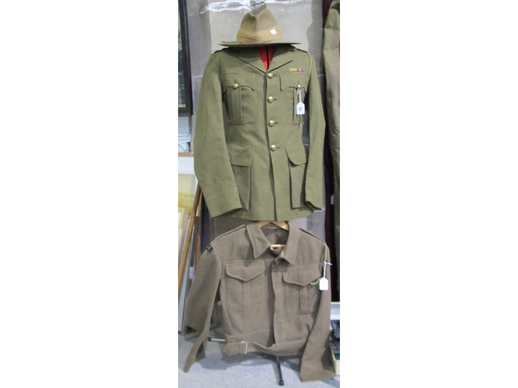 Appraisal: Lot comprising South African military tunic bush hat and blouson