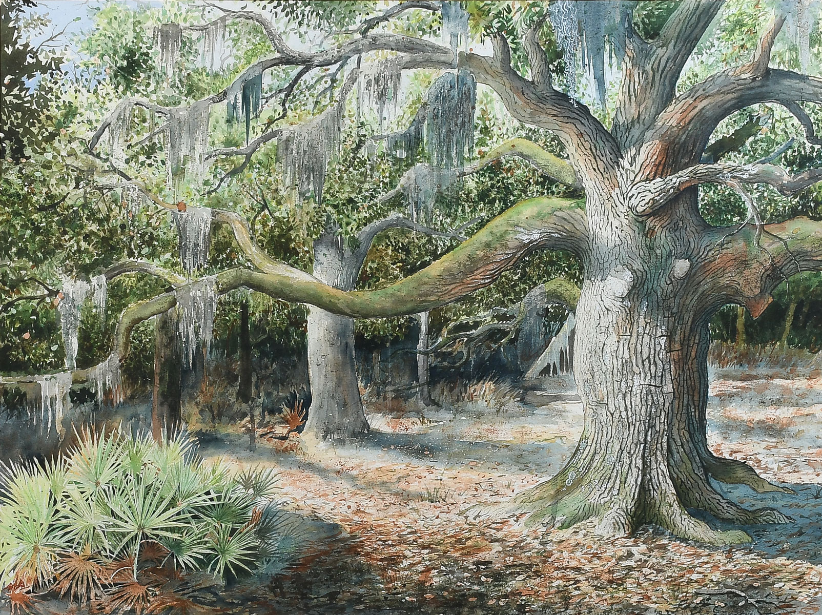 Appraisal: LARGE GARRY MCKEE FLORIDA SCRUB PAINTING Watercolor sight size ''