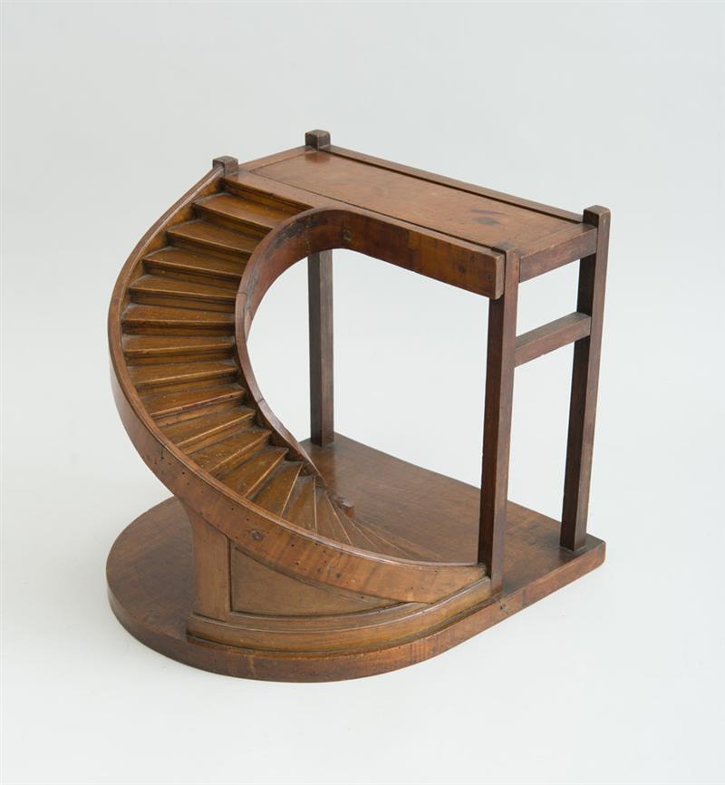 Appraisal: CONTINENTAL WALNUT MODEL OF A SPIRAL STAIRCASE x x in