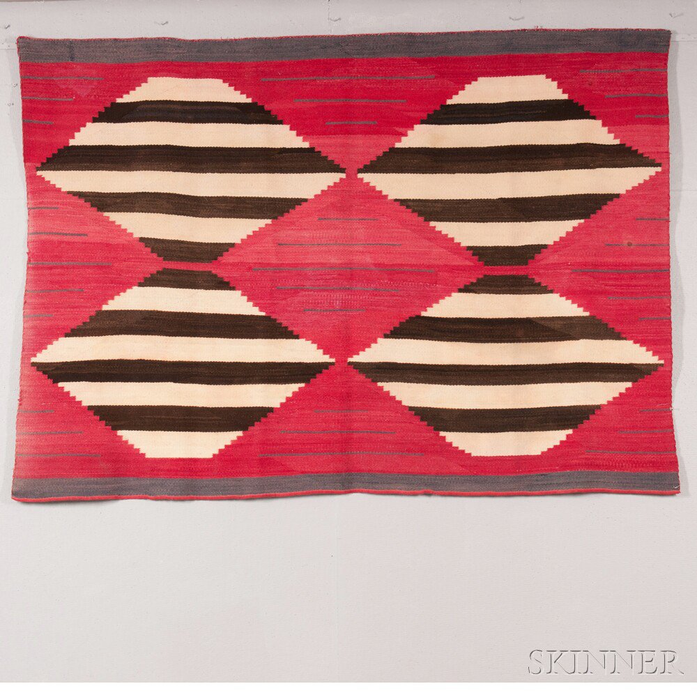 Appraisal: Navajo Chief's-style Weaving woven with natural and synthetic dyed wool