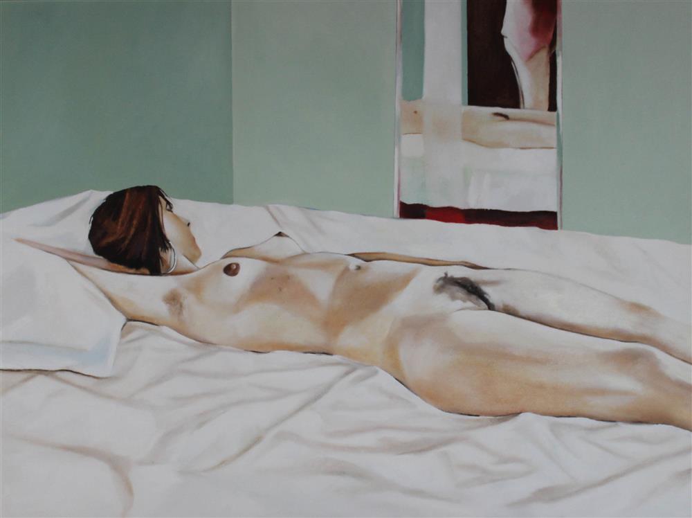 Appraisal: PETER MCARDLE BRITISH - RELINING FIGURE II Oil on canvas