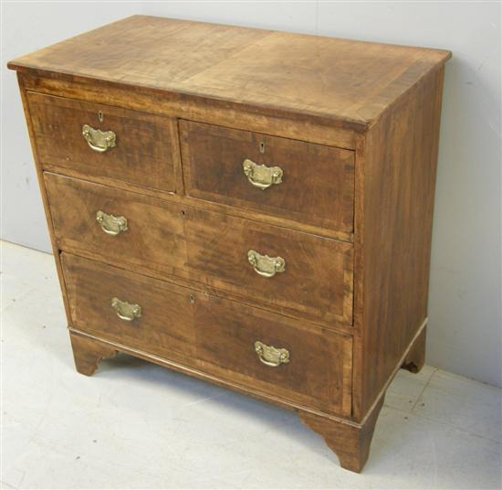 Appraisal: th century mahogany and walnut cross banded chest of two