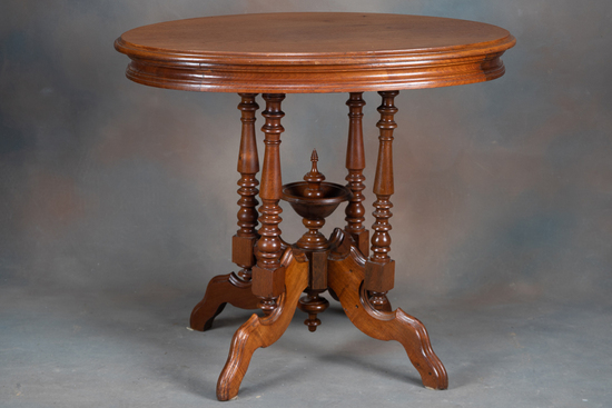 Appraisal: Beautiful Victorian walnut oval Lamp Table circa s- s with