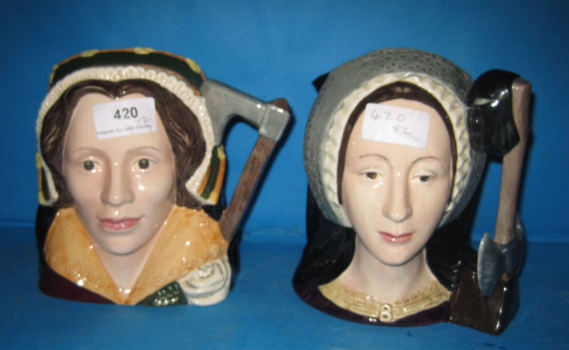 Appraisal: Royal Doulton Large Character Jugs Catherine Howard D and Anne