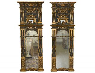 Appraisal: PAIR OF BAROQUE STYLE PARCEL GILT AND CARVED WOOD MIRRORS