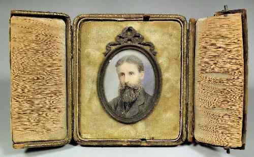 Appraisal: A late Victorian oval shoulder-length portrait miniature of a bearded