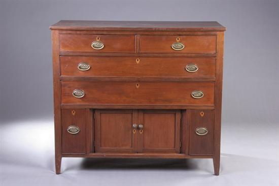 Appraisal: AMERICAN FEDERAL SIDEBOARD early th century mahogany Rectangular top two