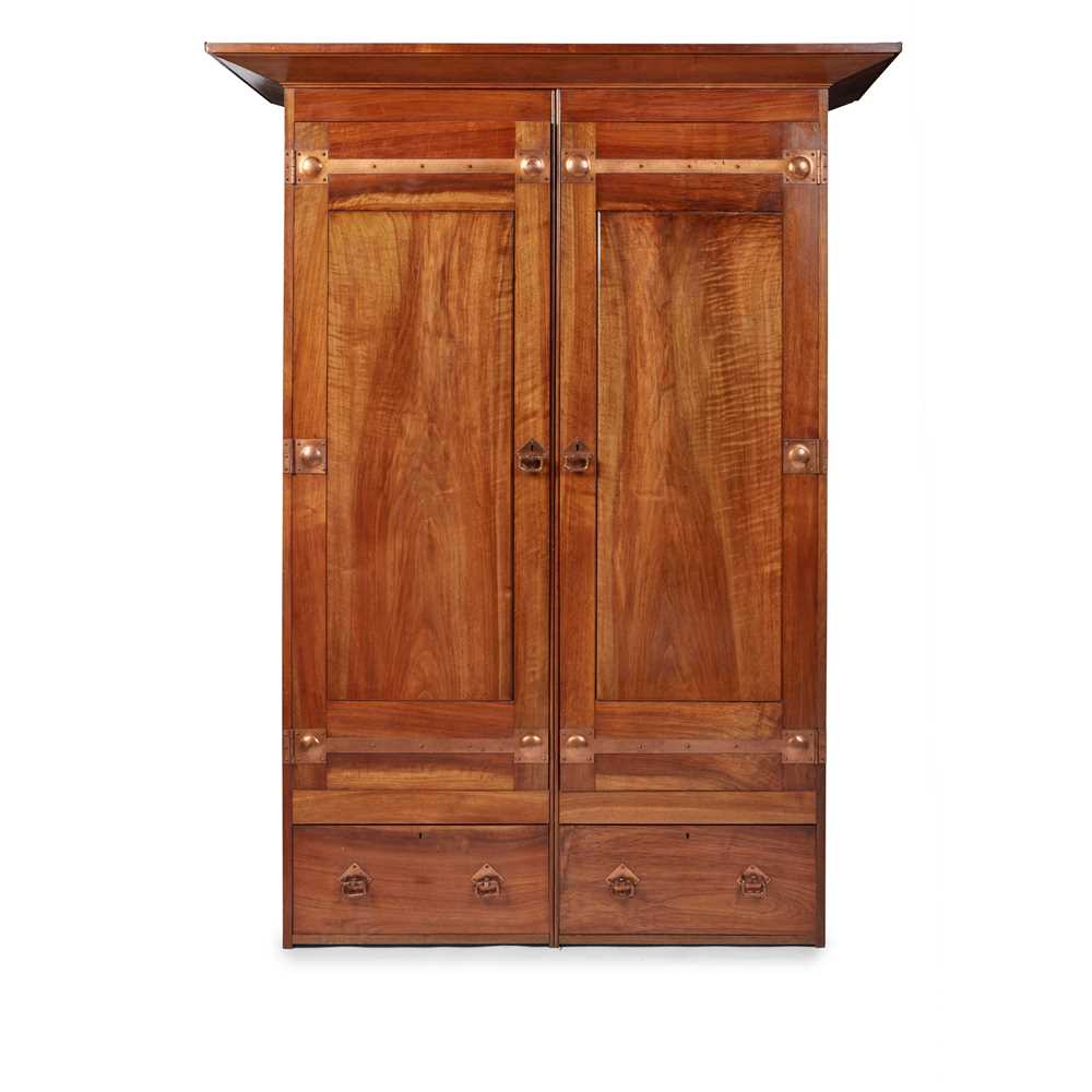 Appraisal: WYLIE LOCHHEAD GLASGOW ATTRIBUTED MAKER GLASGOW SCHOOL WARDROBE CIRCA walnut