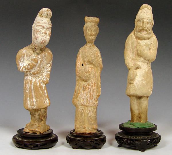 Appraisal: PIECE CHINESE HAN DYNASTY PAINTED POTTERY FIGURES Circa - BC