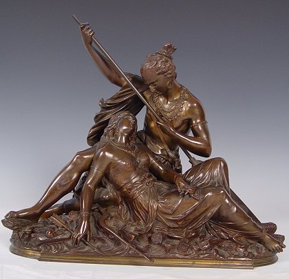 Appraisal: TH C NATIVE AMERICAN LOVERS BRONZE Signed D Marie ''