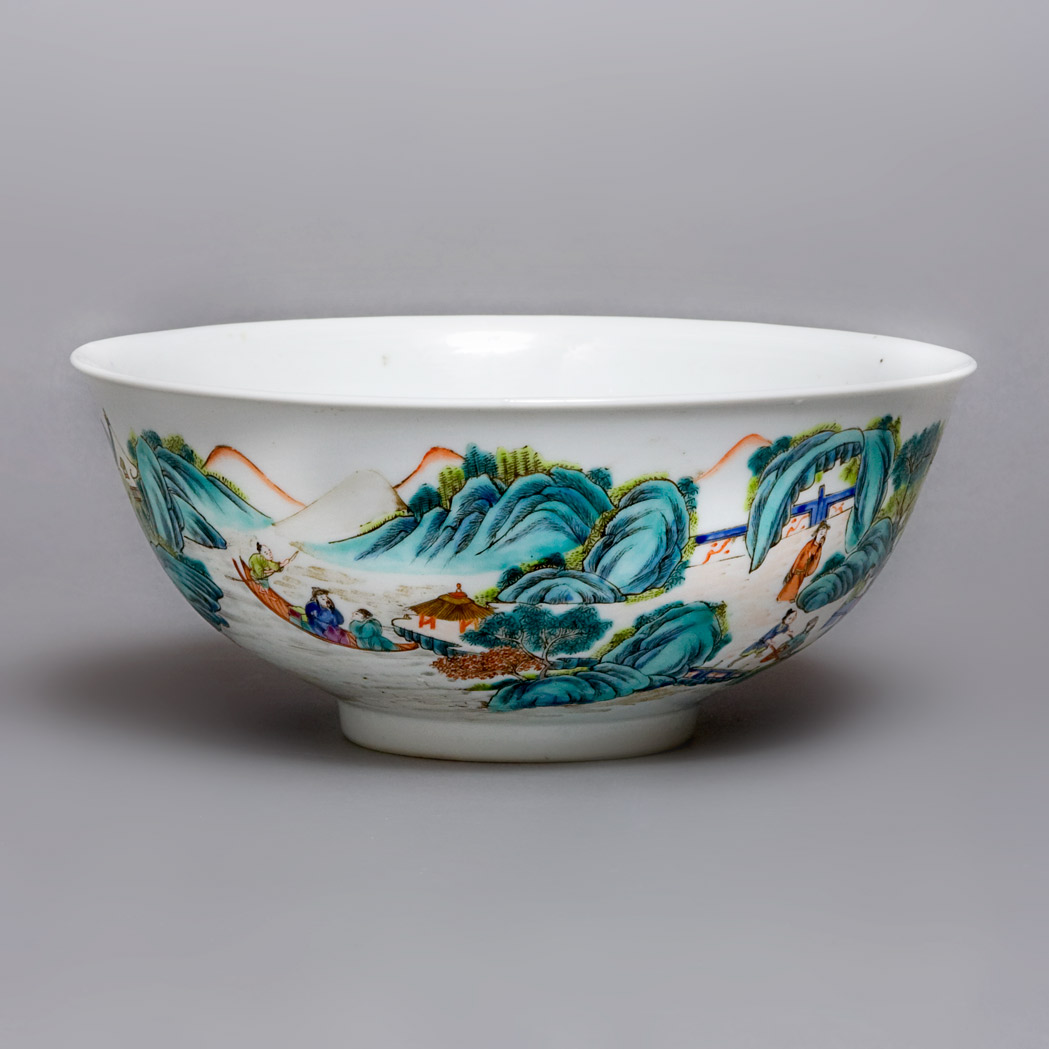 Appraisal: Chinese Famille Verte Glazed Porcelain Bowl th Century Of deep