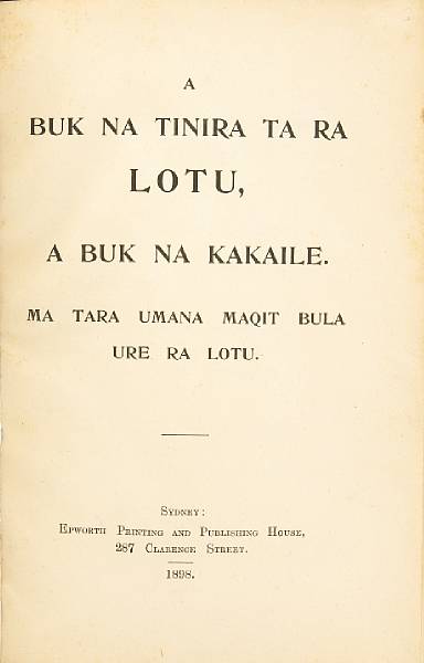 Appraisal: HYMNAL TOLAI A Buk na tinira to ra Lotu a