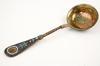 Appraisal: TEA STRAINER - Russian Cloisonne gilded silver strainer by Antip