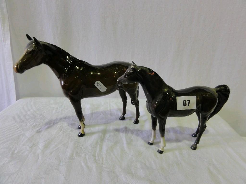 Appraisal: A Beswick model of a brown horse and a Beswick