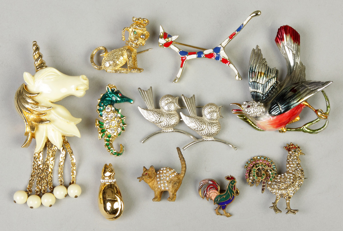 Appraisal: Group of Costume Jewelry Various animals