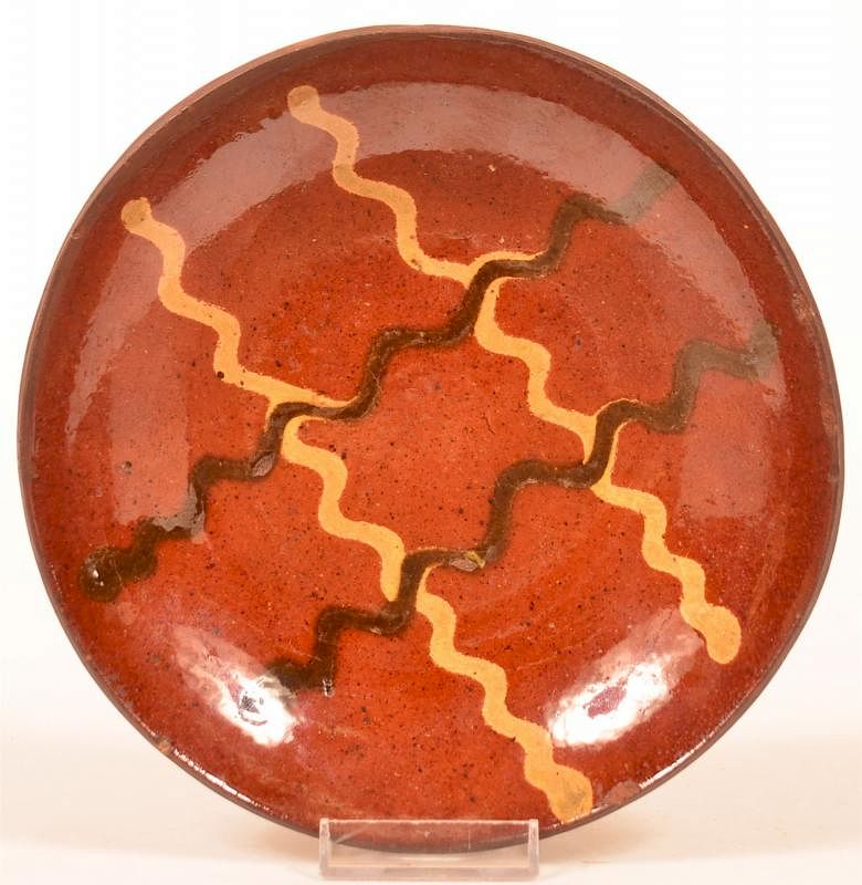 Appraisal: Willoughby Smith Womelsdorf Redware Plate Willoughby Smith Womelsdorf PA Redware