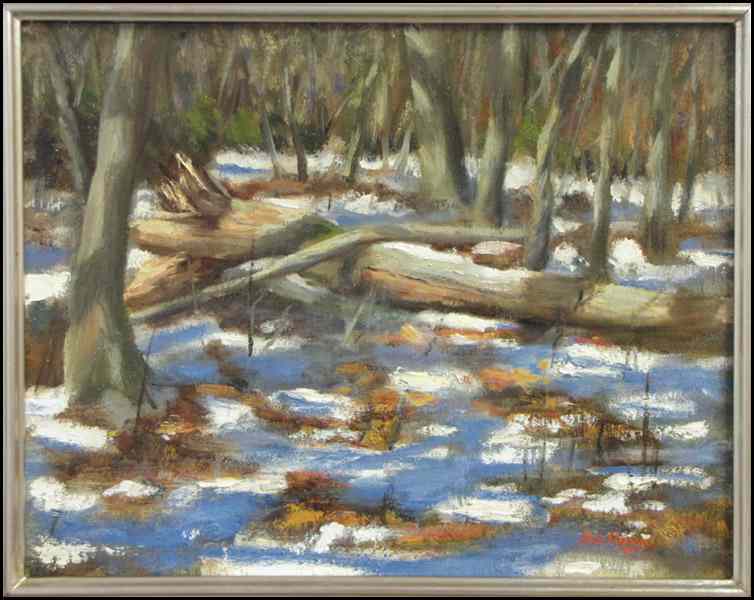 Appraisal: JAYNE BELLOWS TH CENTURY THE FALLEN TREES Oil on canvas