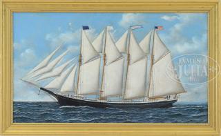 Appraisal: ANTONIO NICOLO GASPARO JACOBSEN American - PORTRAIT OF THE SCHOONER