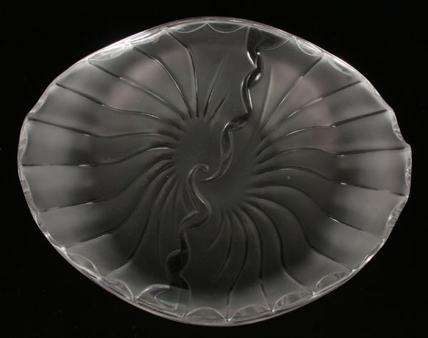 Appraisal: Lalique Nancy frosted art glass ashtray Signed Lalique France H