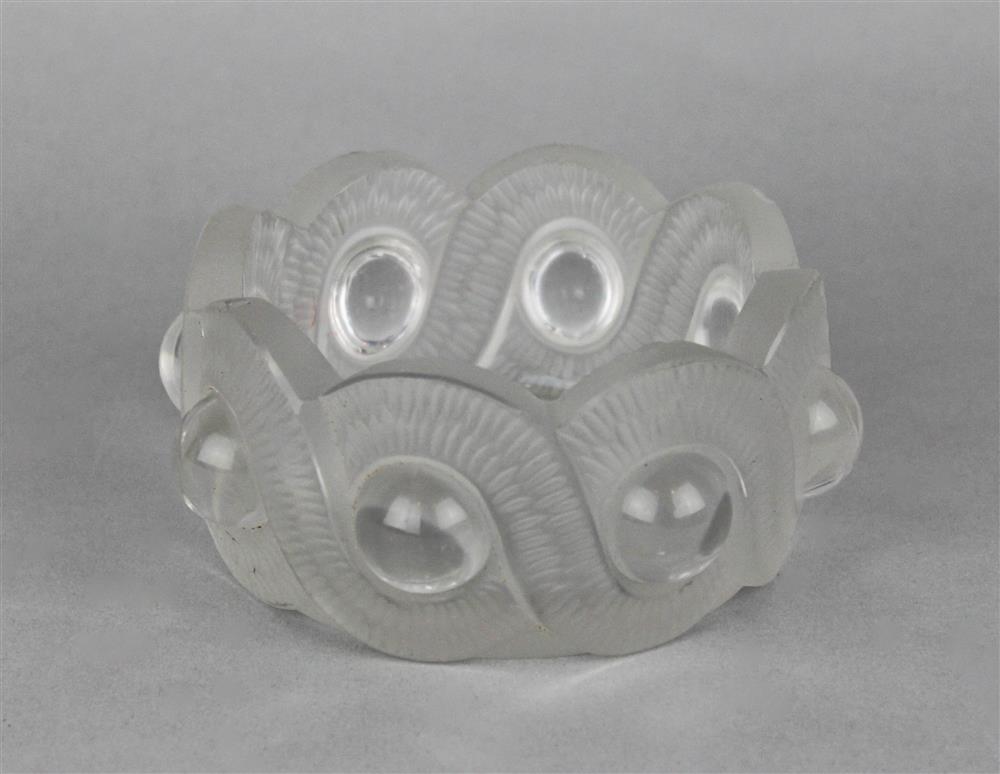 Appraisal: LALIQUE GAO FROSTED AND CLEAR GLASS SMALL BOWL stencilled mark