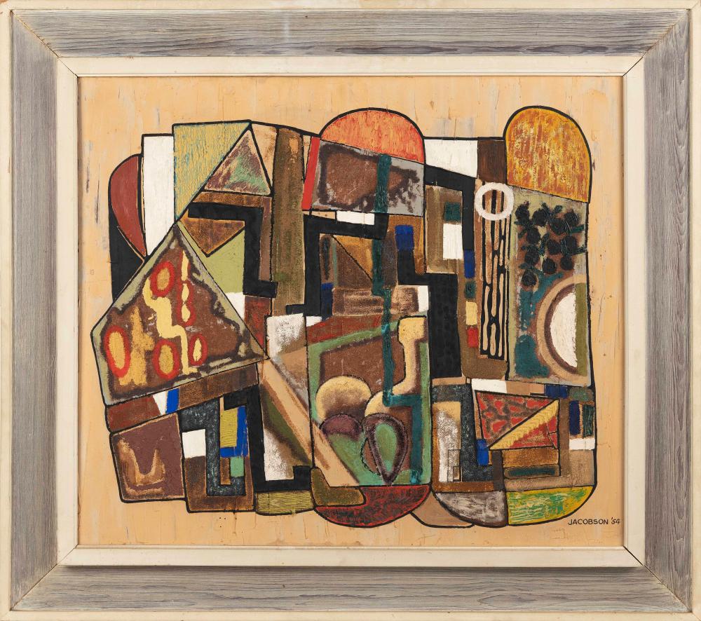 Appraisal: CHARLES R JACOBSON ILLINOIS FLORIDA TH CENTURY MULTICOLORED ABSTRACT OIL