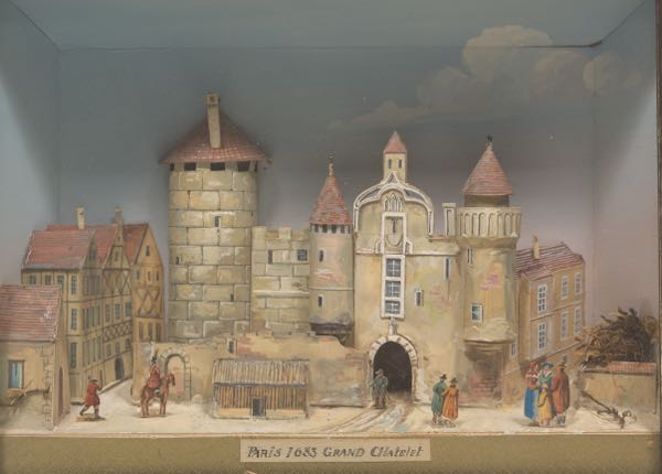 Appraisal: PARISIAN SHADOWBOX DIORAMA PARIS GRAND CHATELET TH CENTURY x x