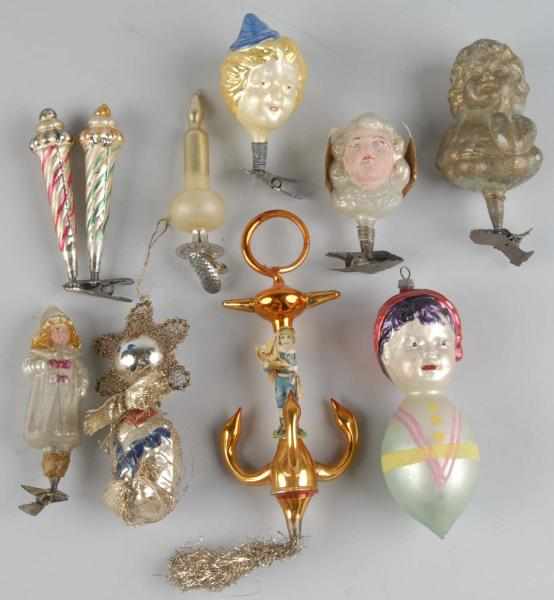 Appraisal: Lot of Glass Christmas Ornaments Description Includes a clip-on of