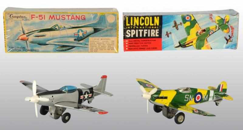 Appraisal: Lot of Tin Friction Airplanes Description Includes one English Lincoln